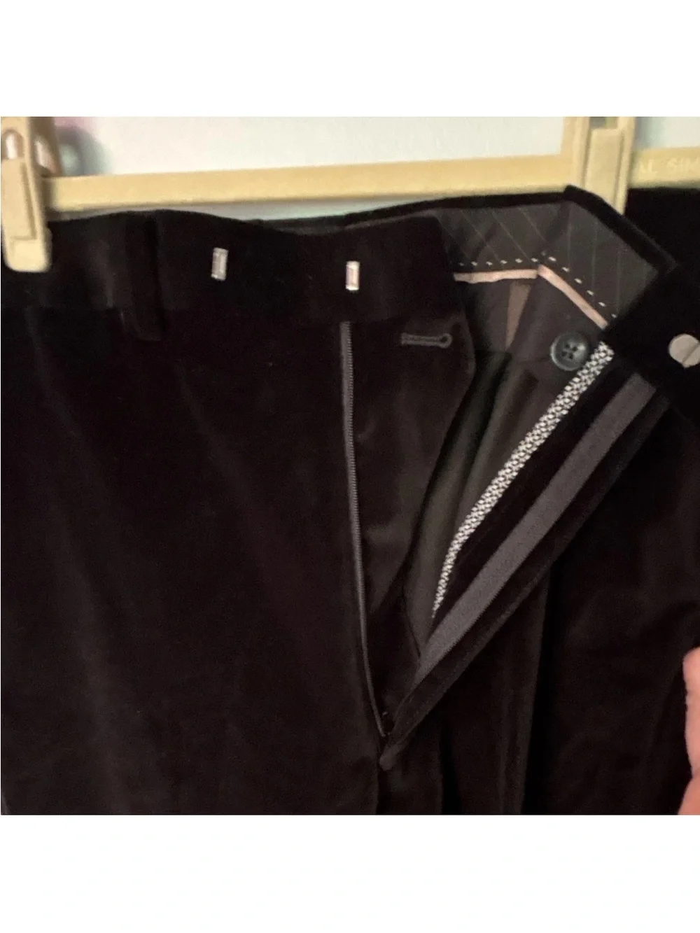Black Brown 1826 Men's Dark Black Velour Pants